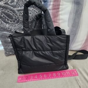 Black Quilted Tote Bag